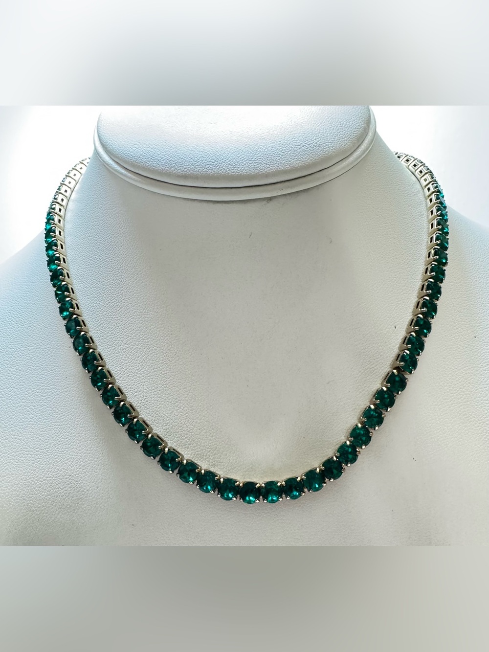 J. Crew Emerald Green Tennis Necklace